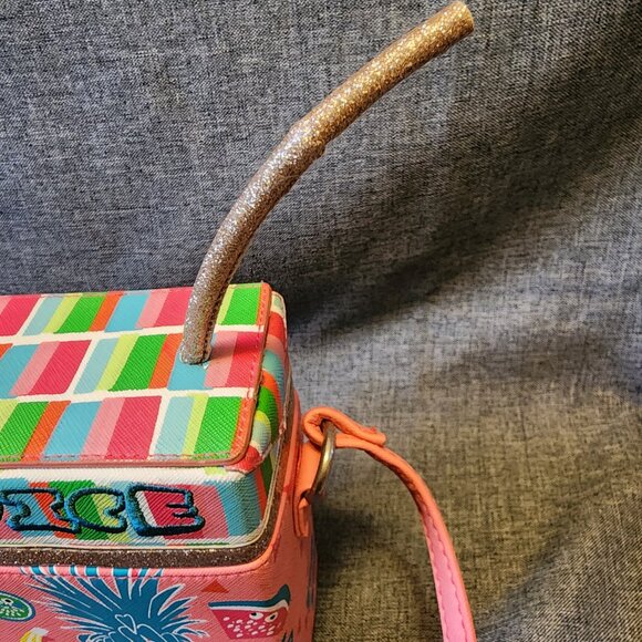 Lily Bloom Juice Box Totally Tropical Pink Mini Crossbody Purse - Picture 2 of 12
